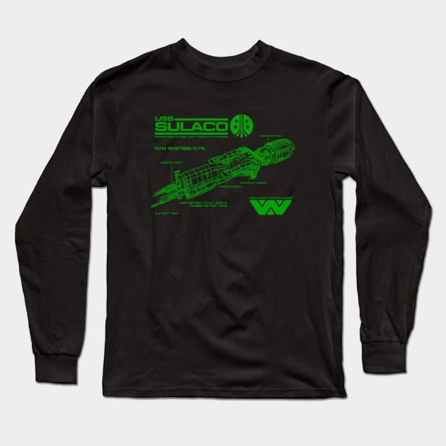 Sulaco Schematics GR Long Sleeve T-Shirt by PopCultureShirts